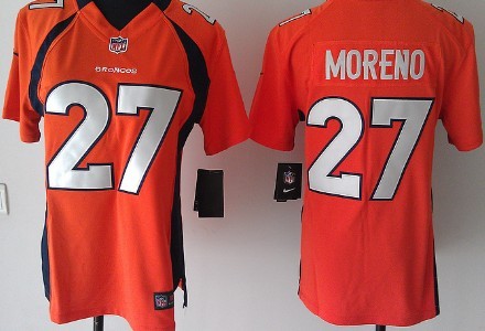 Nike NFL Women's Denver Broncos 27 Georgia Moreno Orange Nike Jerseys
